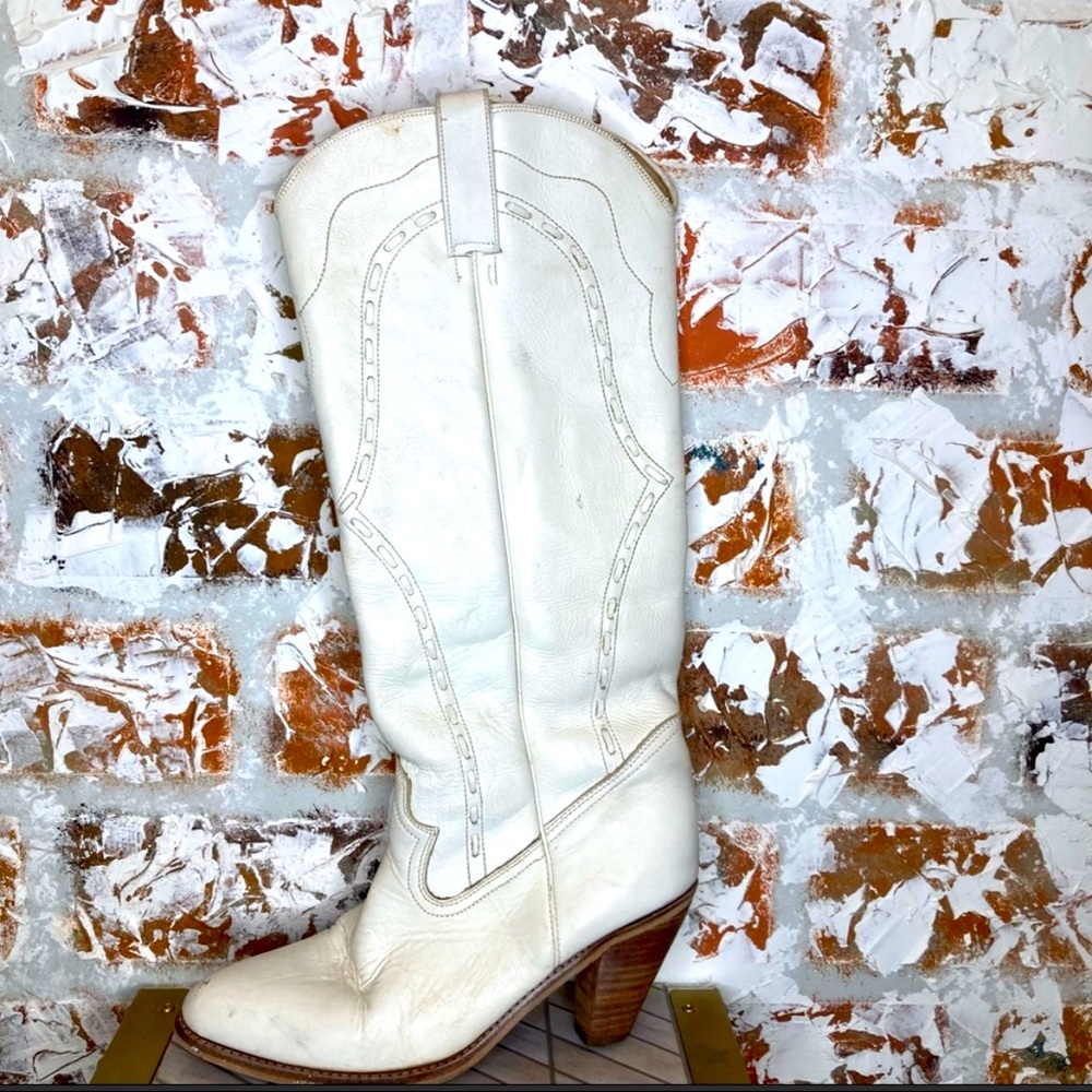 Vintage Samello Leather Western Cowgirl Boots 7D